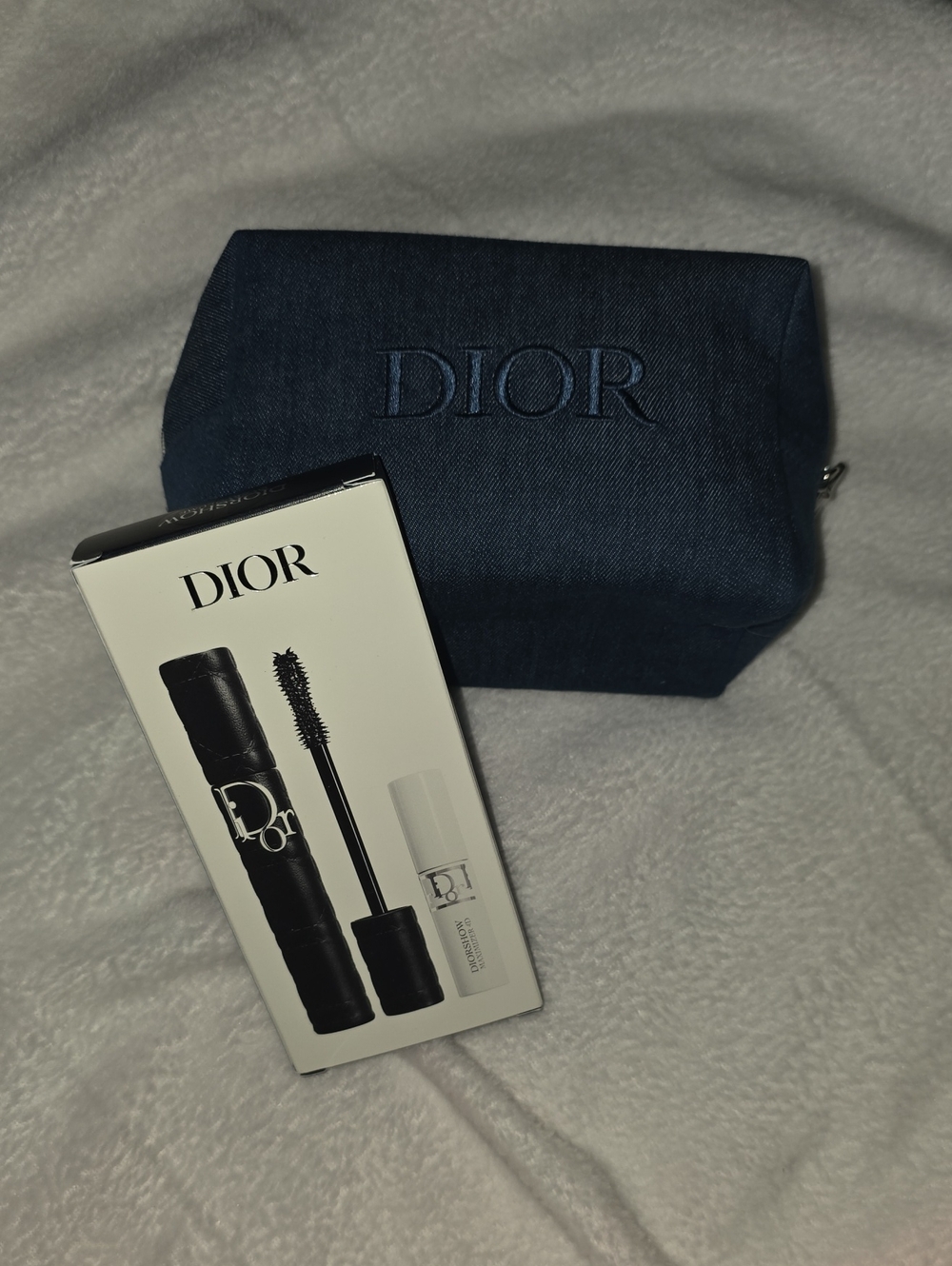 Dior Black Mascara with Navy Denim Dior Pouch